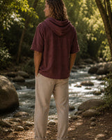 ECLIPSE HOODED TOP - MAROON BROWN