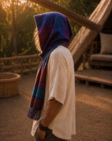 MOSAIC WOOL HOODED SCARF - MAN - MULTICOLOUR