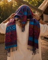 MOSAIC WOOL HOODED SCARF - MAN - MULTICOLOUR