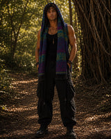 MOSAIC WOOL HOODED SCARF - MAN - MULTICOLOUR