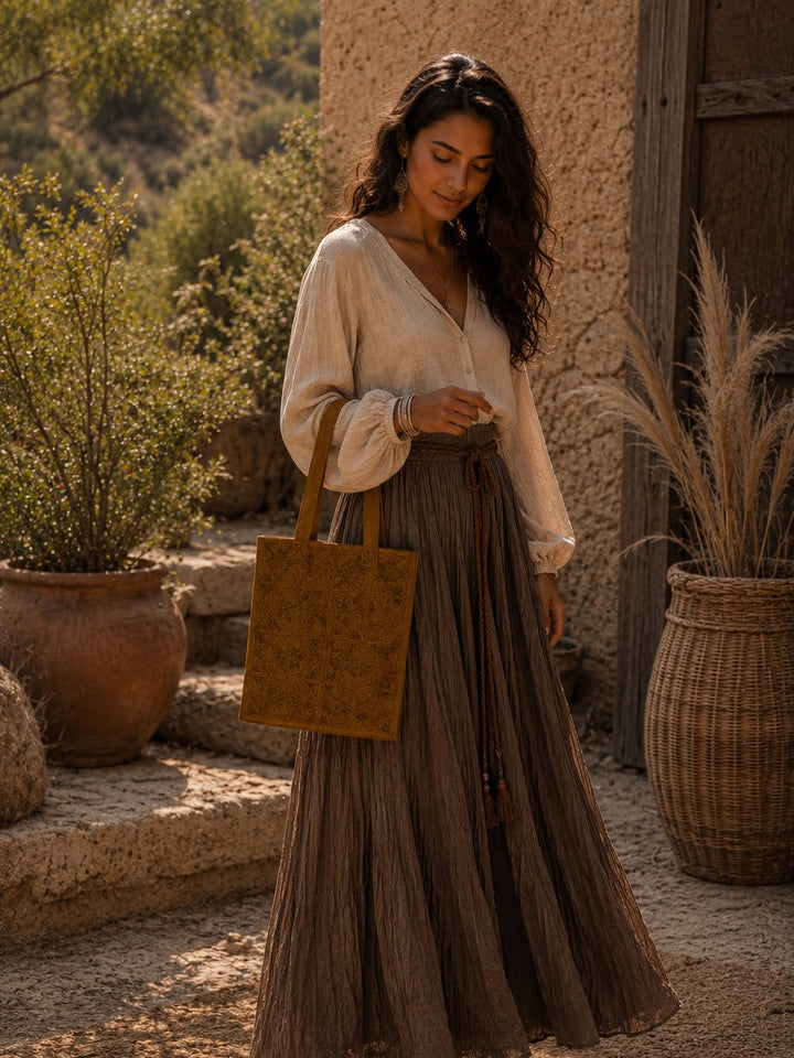 BAROQUE EARTH SILK BAG