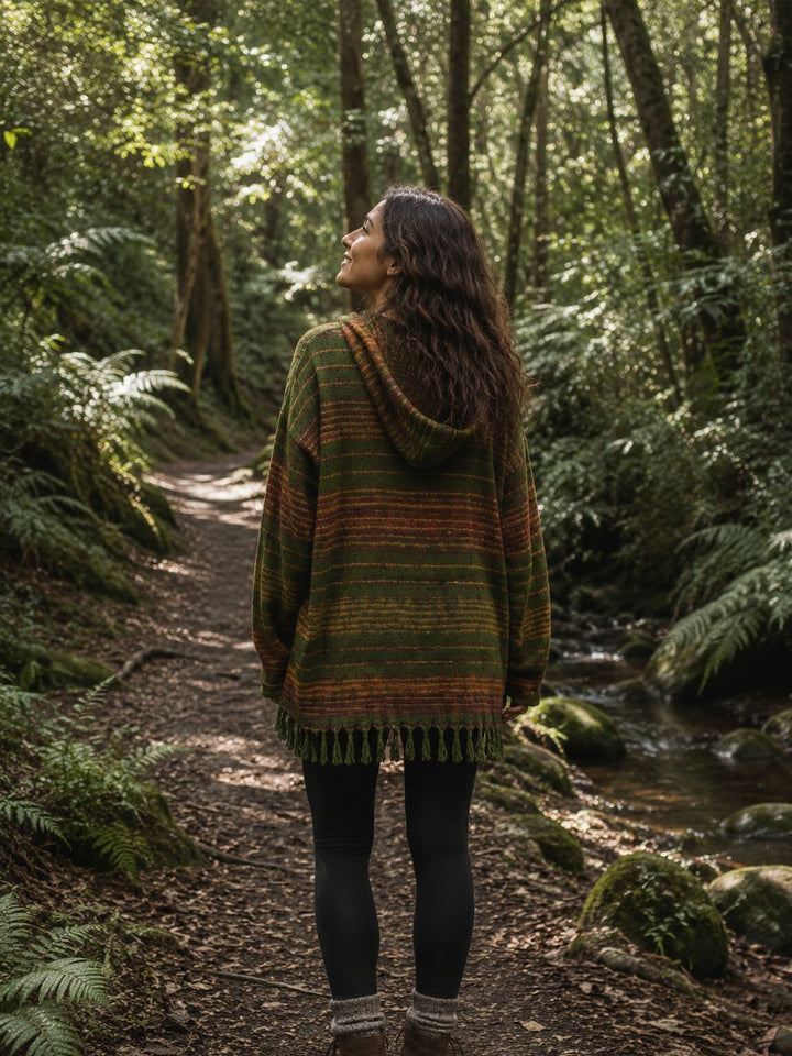 ORLY HOODED WINTER JUMPER - GREEN