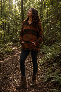 PULL D'HIVER À CAPUCHE ORLY - MARRON