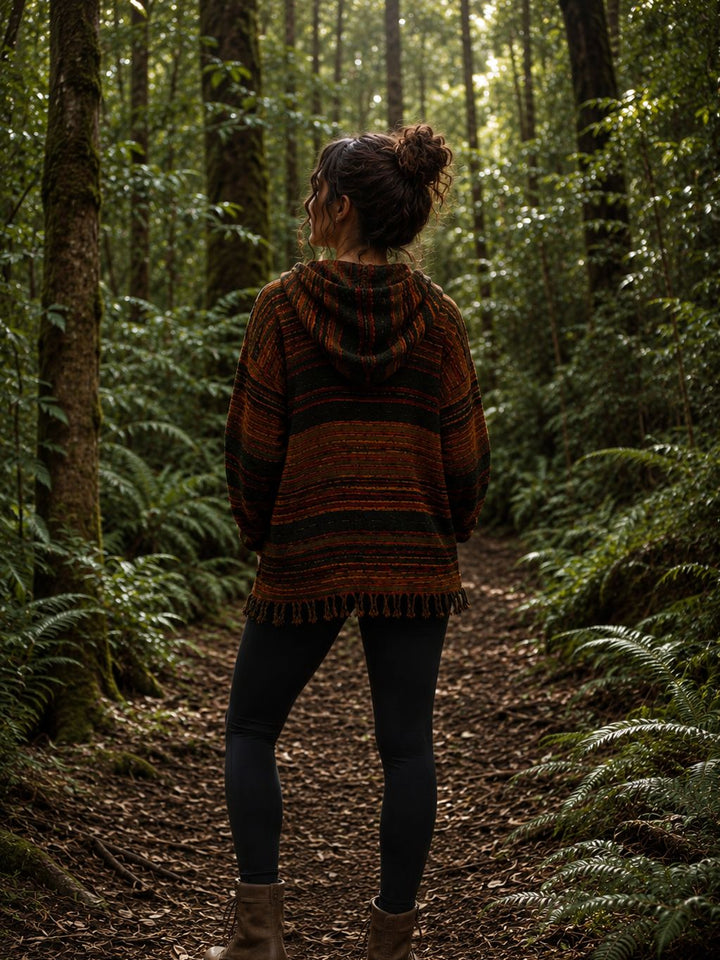 ORLY HOODED WINTER JUMPER - BROWN