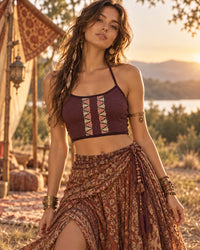 CONNECTION FESTIVAL CROPPED TOP - PURPLE CHERRY