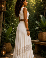 FREE SPIRIT CROPPED TOP - WHITE