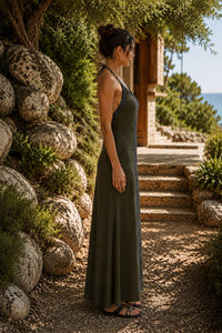 HAND-EMBROIDERED TRIBAL DRESS - GREEN
