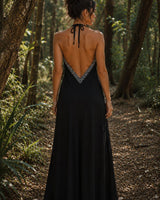 HAND-EMBROIDERED TRIBAL DRESS - BLACK