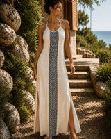 HAND-EMBROIDERED TRIBAL DRESS - NATURAL