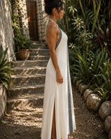 HAND-EMBROIDERED TRIBAL DRESS - NATURAL