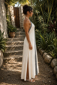 HAND-EMBROIDERED TRIBAL DRESS - NATURAL