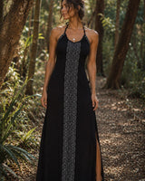 HAND-EMBROIDERED TRIBAL DRESS - BLACK