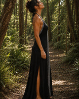 HAND-EMBROIDERED TRIBAL DRESS - BLACK