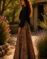 MIDNIGHT MAHARANI SILK PALAZZO PANTS
