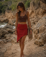 BAMBOO SOLSTICE SKIRT - TERRACOTTA