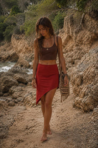 JUPE BAMBOU SOLSTICE - TERRACOTTA