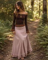 NATURAL COTTON WRAP SKIRT - NATURAL