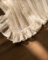 BURLESQUE LACE LONG SLEEVE TOP - WHITE