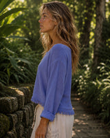 ORGANIC COTTON SWEATER - BLUE