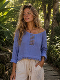 ORGANIC COTTON SWEATER - BLUE