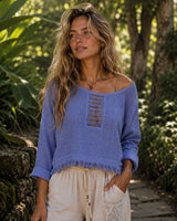ORGANIC COTTON SWEATER - BLUE