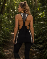 STRIDER TRIBAL LONG TOP - BLACK