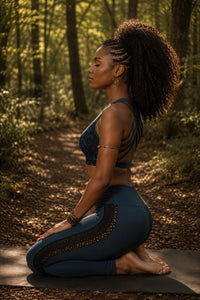 SOUTIEN-GORGE DE YOGA ARTISANAL EN PATCHWORK TISSÉ À LA MAIN - BLEU