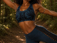 SOUTIEN-GORGE DE YOGA ARTISANAL EN PATCHWORK TISSÉ À LA MAIN - BLEU