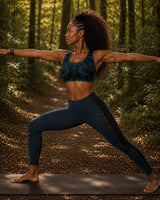 HAND WOVEN PATCHWORK ART YOGA BRA - BLUE