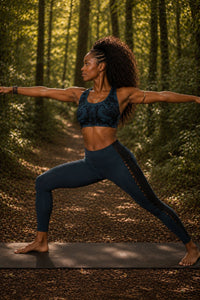 SOUTIEN-GORGE DE YOGA ARTISANAL EN PATCHWORK TISSÉ À LA MAIN - BLEU