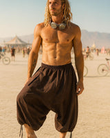 ERIKO COTTON YOGA PANTS - MAN - BROWN