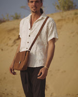 PYRAMID GENUINE LEATHER CROSS BODY BAG