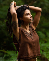 FLORENTINE TOP - BROWN