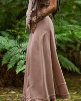 NATURAL COTTON WRAP SKIRT - NATURAL