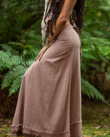 NATURAL COTTON WRAP SKIRT - NATURAL