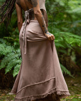 NATURAL COTTON WRAP SKIRT - NATURAL