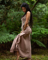 NATURAL COTTON WRAP SKIRT - NATURAL