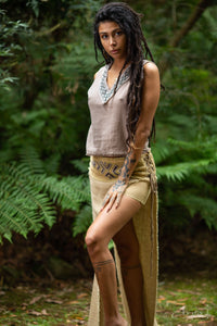 DAENERYS NATURAL COTTON SKIRT - Tan