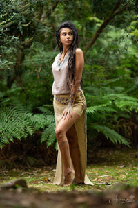 DAENERYS NATURAL COTTON SKIRT - Tan