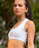 BAMBOO BRA - Flower of Life Print White