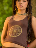 Open Back Top - Brown Sri Yantra Top