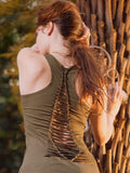 Open Back Top - Green Sri Yantra Top