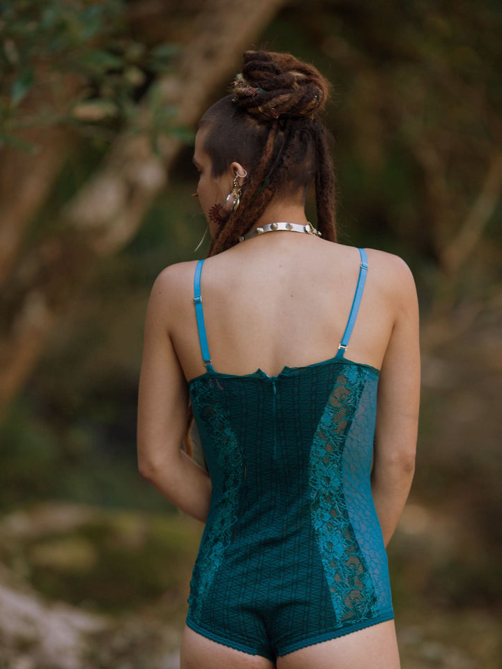 SACRED GEOMETRY BODY SUIT - TURQUOISE