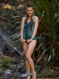 SACRED GEOMETRY BODY SUIT - TURQUOISE