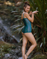 SACRED GEOMETRY BODY SUIT - TURQUOISE
