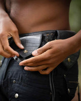 LEAF 4 POCKETS BELT - MAN - BLACK