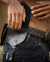 LEAF 4 POCKETS BELT - MAN - BLACK