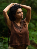 FLORENTINE TOP - BROWN