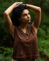 FLORENTINE TOP - BROWN