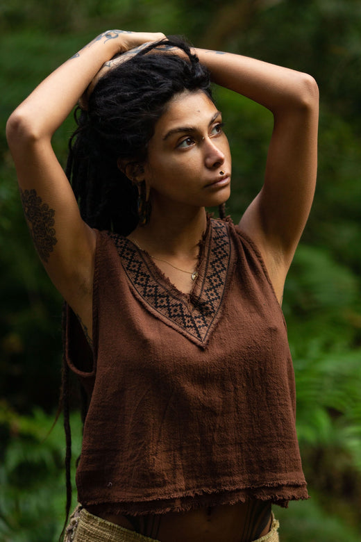 FLORENTINE TOP - BROWN